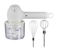 Tidgel Rechargeable Wireless Electric Hand Mixer 30W Cordless Egg Beater Garlic Chopper Food Masher Machine with Detachable Heads for Home Kitchen Whi(White)