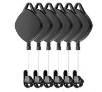 Tidgel Retractable VR Cable Hook 6-Pack, Automatic Shrink Wire Manager for 2/3/3S PS VR2 for HTC Vive, Space-Saving Ceiling Mount for Gaming Room