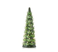 Tidgel Retro Hand-Painted Tabletop Christmas Tree with LED Lights | Glossy Retro Design, Auto-timer LEDs, ABS Material, 10-20cm Sizes, Perfect For Desks Mantels Shelves, for ideal Holiday