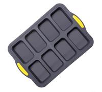 Tidgel Silicone Bread Pan 8 Cavities Steel Frame Non- Loaf Tin for Cake Muffins Soap Making Grey 35cm