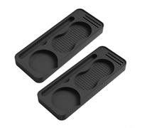 Tidgel Silicone Espresso Tamping Mat, Heat Resistant Coffee Ground Distributor & Storage Rack, Non-Slip For Barista Station for Home Cafe(black)