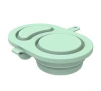 Tidgel Silicone Snack Container with Lid Grey Silicone Snack Container | Two separate sections, leak- for proof seal, collapsible design, space-saving, grey white green blue