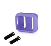 Tidgel Silicone Speaker Case for JBL Go 4, Shockproof Protective Cover with Strap, Portable Soft Skin for Travel, Outdoor, Commute - Black(Purple)