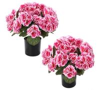 Tidgel Silk Flocking Begonia Flower Bouquet,with Pot, Lifelike Artificial Floral Arrangement, for Wedding Centerpiece, Home Office Decor (Purple Powder*1)