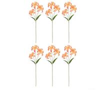 Tidgel Silk Peonies Alternative Artificial Lilies 6pcs Long Stem Flowers for Party Decor Wedding Reception 60cm(orange)