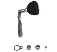 Tidgel Single Fishing Reel Handle 103.3mm Metal Alloy Oval Grip for A B D S Casting Reels Silver Black Hardware Kit Included