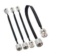 Tidgel SO239 to PL259 Flat Coaxial Cable, 50 Ohm 25cm Low Loss Window Pass-Through for GSM GPS Antenna Car Radio Microwave Testing Equipment(C)