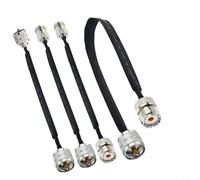 Tidgel SO239 to PL259 Flat Coaxial Cable, 50 Ohm 25cm Low Loss Window Pass-Through for GSM GPS Antenna Car Radio Microwave Testing Equipment(B)