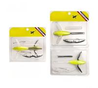 Tidgel Soft Bait Flying Fish Lure Set with 2/0 Hooks, Realistic 3D Eyes & Silk Tail, High Buoyancy TPE Topwater for Bass Fishing, Black(4#yellow)