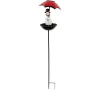 Tidgel Solar Bird Feeder Garden Stake Light with Umbrella | Sturdy Iron,Solar Powered 6-12h Light,Dual Function Feeder Decor,Drainage Holes,Easy Ground Stake For Yard Path