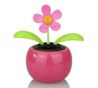 Tidgel Solar Powered Bobble Head Flowers 4pcs, Dancing Swing Dashboard Decor with Bee Daisy Designs, Battery-Free Office and Car Ornament Set