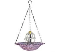 Tidgel Solar Powered Floating Bird Bath Fountain, Hanging Garden Water Feature with 7V Panel for Outdoor Yard Decor(Purple)