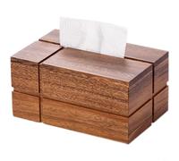 Tidgel Solid Walnut Tissue Box with Modern Cross Design, Concealed Lid for Easy for ACCESS, Natural Wood Finish for Living Room, Bathroom or Car, 21x13x8.5cm