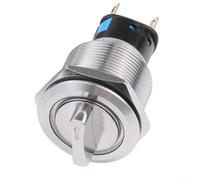 Tidgel Stainless Steel 19mm Rotary Switch Latching 2 Position 1NO1NC IP66 IK09 Waterproof Metal Push Button with LED Light for Industrial Equipment 11(Yellow)