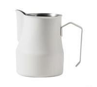 Tidgel Stainless Steel Coffee Frothing Pitcher with Precision Spout, Professional Coffee Milk Warmer for Latte Art, for CAPPUCCINO and Milk Steaming in Black or White(White 450ml)