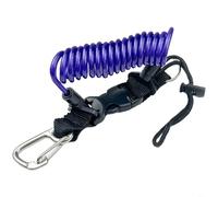Tidgel Stainless Steel Diving Safety Lanyard with Retractable Spring, Rubber Coated Anti-Loss Rope 7.5-30cm for Scuba Snorkeling Hiking(Purple)