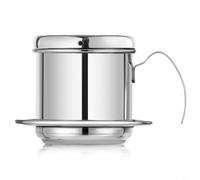 Tidgel Stainless Steel Vietnamese Coffee Drip Filter Pot, Compact for PHIN Brewer for Rich Authentic Brews, Easy Clean Travel Size 12cm Silver