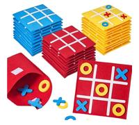 Tidgel Strategic Board Game 10pcs Felt Nine Grid Puzzle for Logic Training, Parent-Child Interaction and Party Ice Breaking, Red Yellow Blue Green(10set yellow)