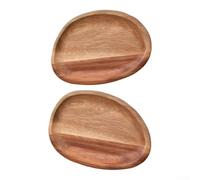 Tidgel Teardrop Wooden Tray 4 Pcs for Fruit Dessert | 4-piece set, irregular teardrop shape, 17.5cm length, for ideal for nuts fruits, rustic table decor
