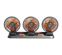 Tidgel USB Car Fan, 360° Adjustable Triple-Head Cooling Blower with 3 Speeds for Dashboard Desktop Home Office, Black(24V)