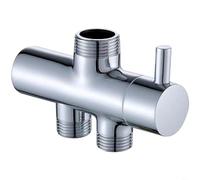 Tidgel Wall Mounted Shower Diverter Valve 2 Way Splitter in Copper with Chrome Plating for Modern Bathroom Plumbing Systems(Chrome)