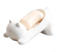 Tidgel White Cat Soap Tray 16.8x10x8cm Standard Size Fit | Compact 16.8x10x8cm, space-saving design, neat countertops, for ideal for small sinks, organized vanity