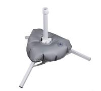 Tidgel White Umbrella Base with Water Bag, Adjustable Tripod Stand for 25-35mm Poles, Portable Beach Shade Support for Garden Patio(2.5cm calibre)
