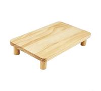 Tidgel Wooden Cat Feeder Stand Elevated Automatic Holder Base for Improved Posture and Digestion Natural Solid Wood Design(34x19.5x6cm)
