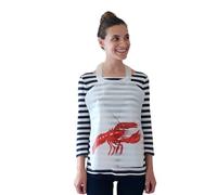 Tidi 25 Pack Disposable Plastic Lobster Bibs - Red and White, Adult Unisex, Water Resistant, 15.5" W x 20" L
