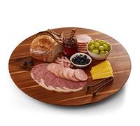 TIDITA 21" Acacia Lazy Susan Turntable for Table - Wooden Charcuterie Boards Cheese Board - Extra Large Lazy Susan Organizer - Kitchen Turntable for Cabinet, Pantry, Countertop (Acacia Wood)