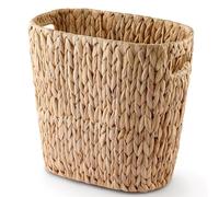 Tidita 4 Gallons Wicker Woven Waste Basket - Water Hyacinth Trash Can with Handles - Seagrass Wastebaskets for Bedroom, Bathroom, Kitchen, Office - Handwoven Slim Trash Bin for Under Sink, Garbage