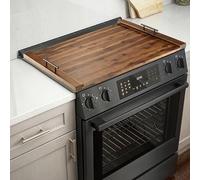 TIDITA Acacia Wood Stove Top Covers - Multi-Functional Kitchen Board - Walnut, 30 x 22 x 1.18 inches
