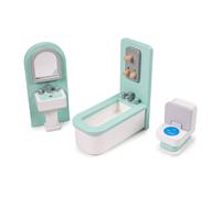 Tidlo Wooden Dolls House Bathroom Furniture 3 Piece Set, Blue