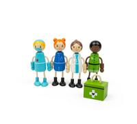 Tidlo Medic Dolls | 5 pcs Small Doll Figures | Little Wooden Dolls For Girls & Boys | Real World Play Sets | Mini People Playsets & Accessories | Kids Toys | Gifts For 18+ Month Old Toddlers