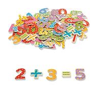 Tidlo T0074 Wooden Magnetic Numbers and Symbols (100 Pieces),Multi-colored,Small