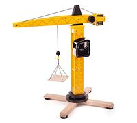 Tidlo Wooden Yellow Tower Crane Toy, Yellow