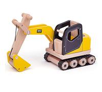 Tidlo T0415 Wooden Digger Construction Vehicles Toy, Multi-Colour