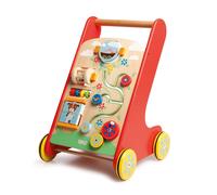 Tidlo Wooden Baby Activity Walker, Red