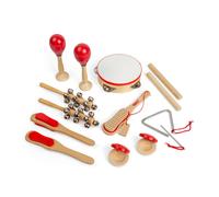 Tidlo Set Of Wooden Musical Instruments, Includes 14 Pieces, Cream