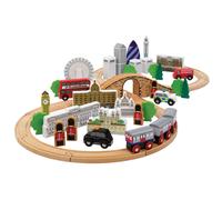 Tidlo Wooden City Of London Train Set, Train Sets For Kids - Over 50 Pieces