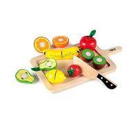 Tidlo Wooden Cutting Fruits Chopping Board and Knife Set