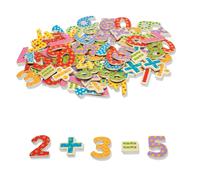 Tidlo Wooden Educational Magnetic Numbers and Symbols (100 Piece) Math