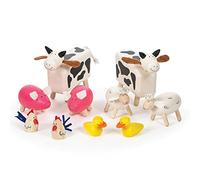 Tidlo Wooden Farm Animals, Animal Figure Set for Kids