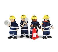 Tidlo Wooden Firefighter Figures Set with Accessories | Classic Wooden Toy, Encourages Imaginative Role Play, Educational Gift for Kids