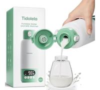 Tidolela Portable Bottle Warmer 17oz Fast Heating in 2 Mins, 6 Temp Settings + Keep Warm, Built-in Sterilizer, for Breastmilk & Formula, Travel & Outdoor Use White