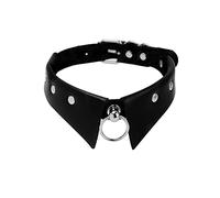 TIDOO Goth Black Choker Collar Necklace Cute Leather Chokers Sexy Butterfly Moth Pendant Chocker Punk Spiked Choker Lolita Maid Cat Set for Women, One Size, Leather, No Gemstone