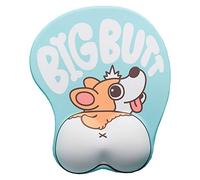 Tidoopu Anime Mouse Pad with Wrist Support Ergonomic Gel 3D Mouse Pad Cute Corgi Dog Butt Mouse Mat for Girls Gift (Blue)