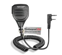 TIDRADIO HM060 Radio Speaker Mic Weatherproof IP54, Heavy Dut Microphone, for BAOFENG UV-5R 5RM UV-5RH TD-H3 Plus TD-H8 AR-152 RB48 Walkie Talkie, 2 Pin Kenwood Radio Mic -1 Pack