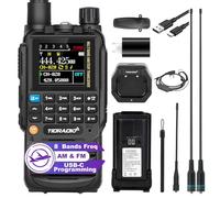 TIDRADIO TD-H3 Ham Radio Multi-Band Two Way Radio with AirBand & TD-771 Long Antenna,USB-C Programming & Charging,2500mAh Battery,One Key Frequency Match,DTMF FM AM NOAA VOX SCAN,Walkie Talkies