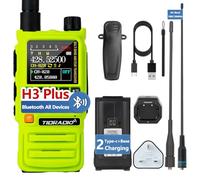 TIDRADIO TD-H3 Plus Ham Radio Bluetooth-headphone-connectable Amateur Radio, Wireless Programming, Airband Receive UK, Walkie Talkies for Adults,Two Way Radio Communication-1 Pack,Green